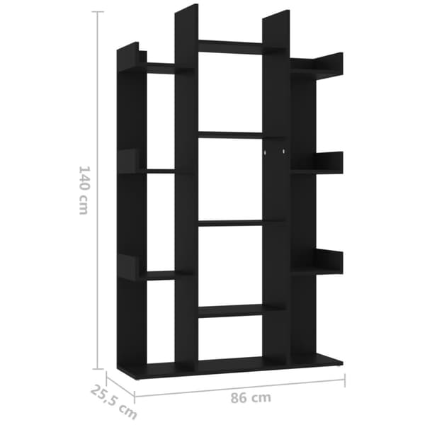 vidaXL Bokhylla svart 86x25,5x140 cm konstruerat trä -  Bokhyllor & fristående hyllor