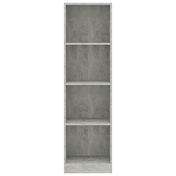 vidaXL bogreol med 4 hylder 40x24x142 cm konstrueret træ betongrå - Bogskabe & reoler