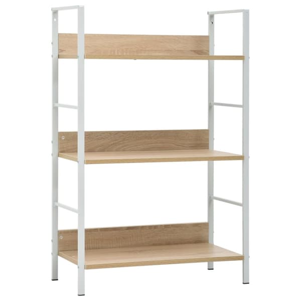 vidaXL bogreol 60x27,6x90,5 cm 3 hylder konstrueret træ egetræsfarve - Bogskabe & reoler