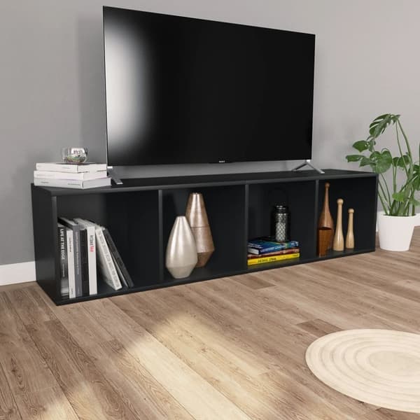 vidaXL bogreol/tv-bord 36x30x143 cm konstrueret træ sort -  Bogskabe & reoler