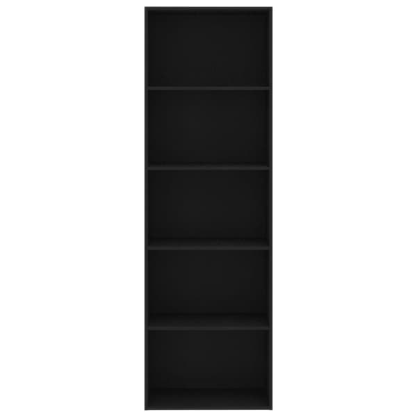 vidaXL bogreol med 5 hylder 60x30x189 cm konstrueret træ sort -  Bogskabe & reoler