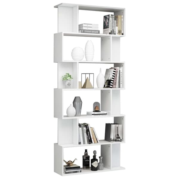 vidaXL bogskab/rumdeler 80 x 24 x 192 cm spånplade hvid højglans - Bogskabe & reoler
