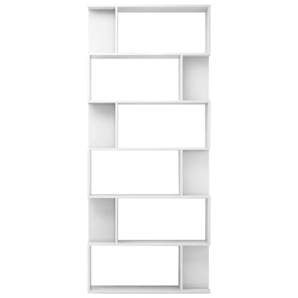 vidaXL bogskab/rumdeler 80 x 24 x 192 cm spånplade hvid højglans - Bogskabe & reoler