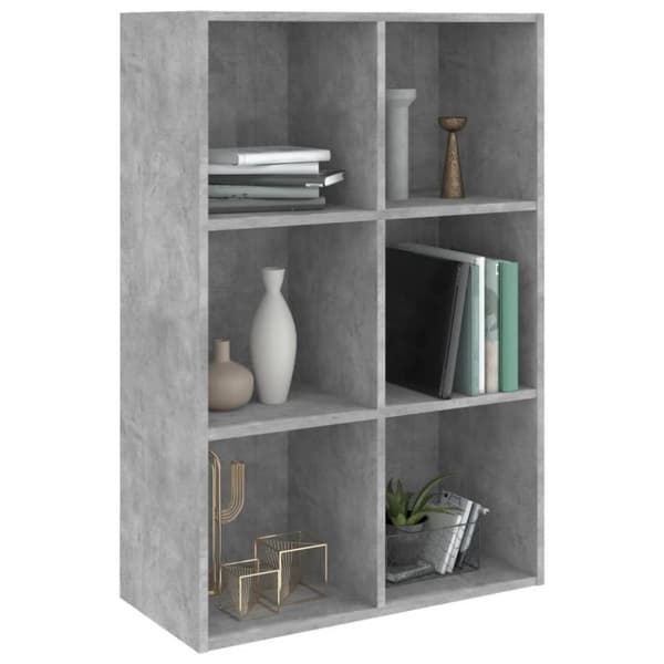 vidaXL bogreol/skænk 66x30x98 cm konstrueret træ betongrå -  Bogskabe & reoler