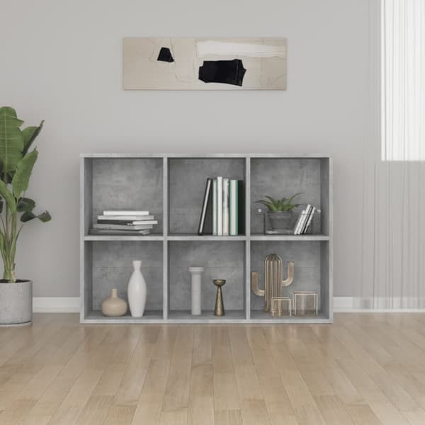 vidaXL bogreol/skænk 66x30x98 cm konstrueret træ betongrå -  Bogskabe & reoler