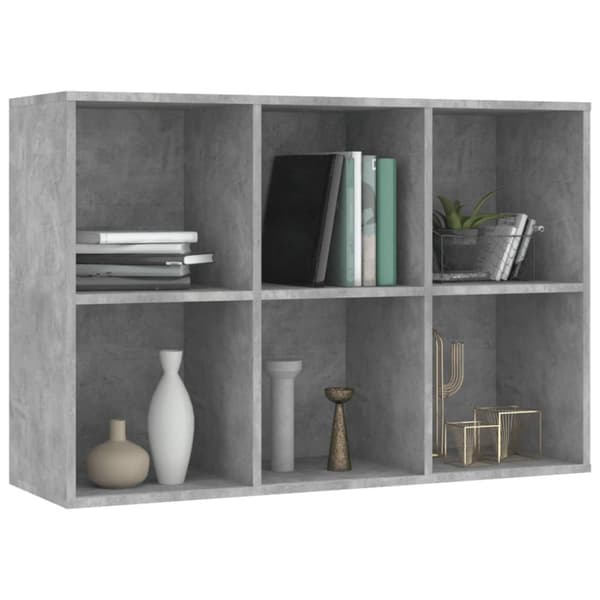 vidaXL bogreol/skænk 66x30x98 cm konstrueret træ betongrå -  Bogskabe & reoler