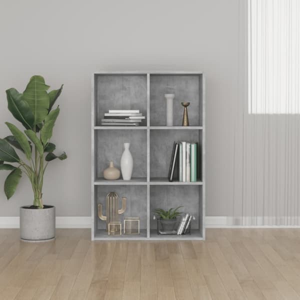 vidaXL bogreol/skænk 66x30x98 cm konstrueret træ betongrå -  Bogskabe & reoler