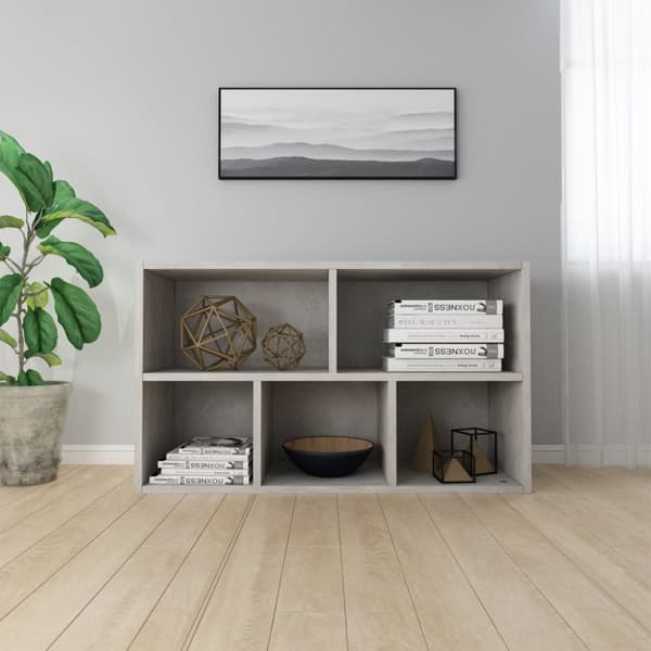 vidaXL bogskab/skænk 50x25x80 cm spånplade betongrå - Bogskabe & reoler