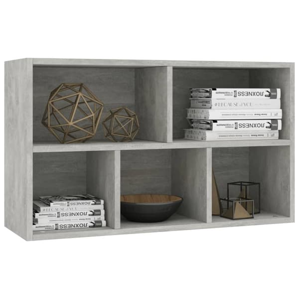 vidaXL bogskab/skænk 50x25x80 cm spånplade betongrå - Bogskabe & reoler