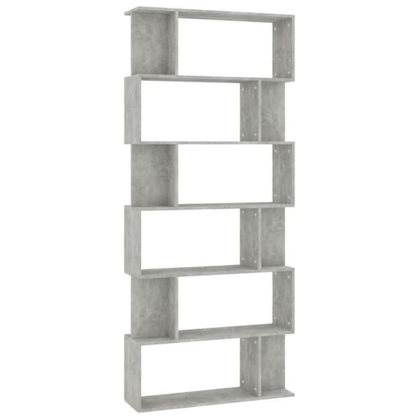 vidaXL bogskab/rumdeler 80x24x192 cm spånplade betongrå -  Bogskabe & reoler