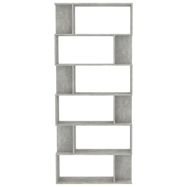 vidaXL bogskab/rumdeler 80x24x192 cm spånplade betongrå -  Bogskabe & reoler