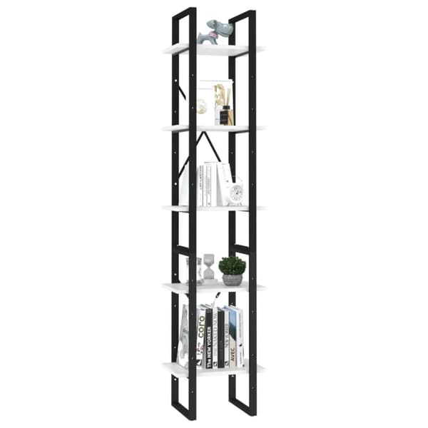 vidaXL Bokhylla 5 hyllplan vit 40x30x175 cm konstruerat trä -  Bokhyllor & fristående hyllor