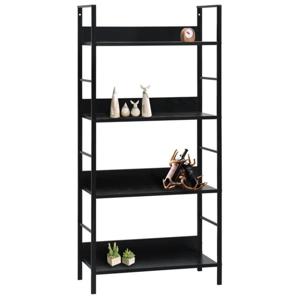 vidaXL bogreol med 4 hylder 60x27,6x124,5 cm konstrueret træ sort -  Bogskabe & reoler
