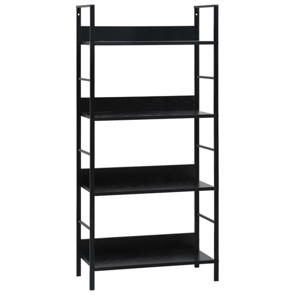 vidaXL bogreol med 4 hylder 60x27,6x124,5 cm konstrueret træ sort -  Bogskabe & reoler