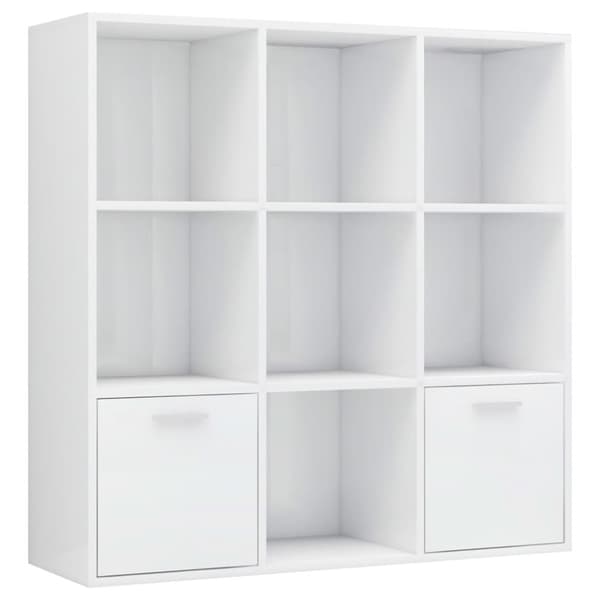 vidaXL bogreol 98x30x98 cm spånplade hvid højglans -  Bogskabe & reoler