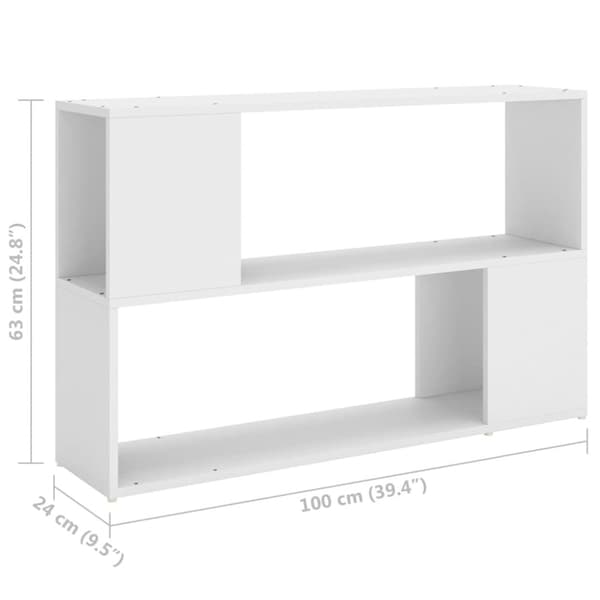 vidaXL bogreol 100x24x63 cm spånplade hvid - Bogskabe & reoler