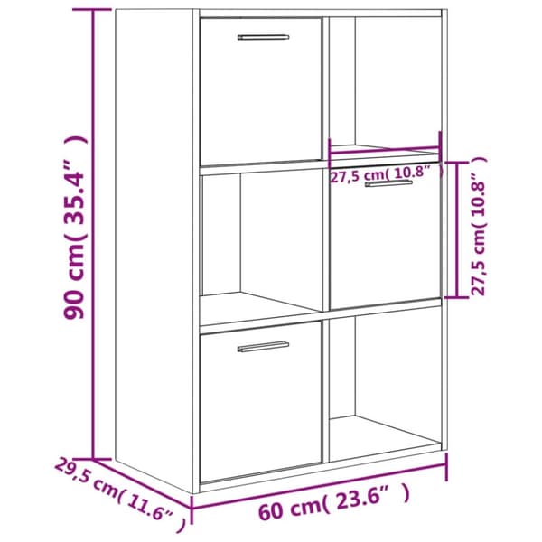 vidaXL kontorreol 60x29,5x90 cm konstrueret træ sonoma-eg -  Bogskabe & reoler