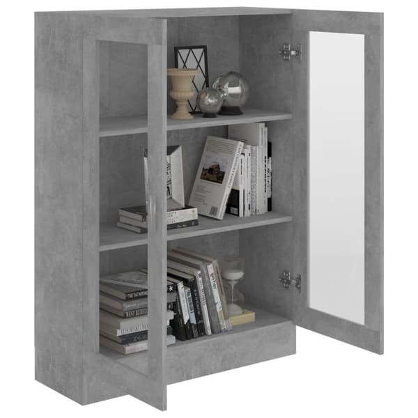 vidaXL Vitriinikaappi betoninharmaa 82,5x30,5x115 cm tekninen puu -  Kirjahyllyt