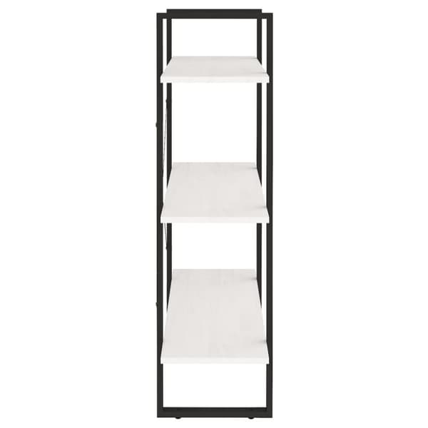 vidaXL bogreol med 3 hylder 80x30x105 cm massivt fyrretræ hvid -  Bogskabe & reoler