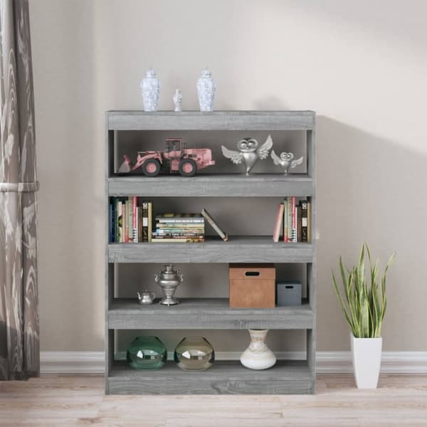 vidaXL bogreol/rumdeler 100x30x135 cm grå sonoma-eg - Bogskabe & reoler