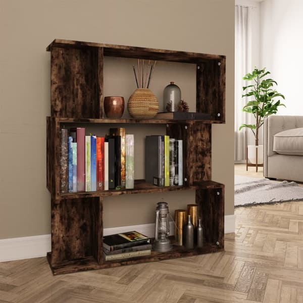 vidaXL bogreol/rumdeler 80x24x96 cm konstrueret træ røget egetræ -  Bogskabe & reoler