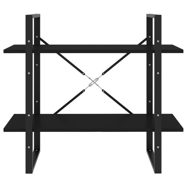 vidaXL 2-tasoinen kirjahylly musta 80x30x70 cm tekninen puu -  Kirjahyllyt