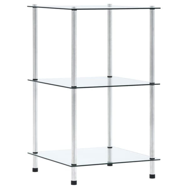 vidaXL reol 3 hylder 40x40x67 cm hærdet glas transparent -  Bogskabe & reoler