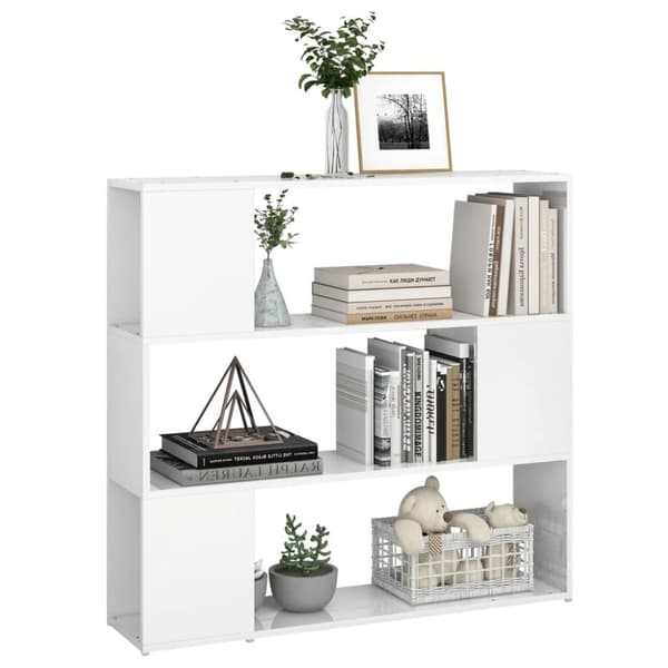 vidaXL bogskab/rumdeler 100x24x94 cm spånplade hvid højglans - Bogskabe & reoler