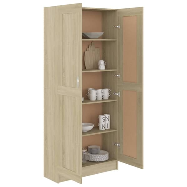 vidaXL bogskab 82,5x30,5x185,5 cm spånplade sonoma-eg - Bogskabe & reoler