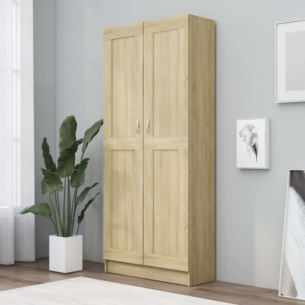 vidaXL bogskab 82,5x30,5x185,5 cm spånplade sonoma-eg - Bogskabe & reoler