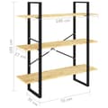 Pikkukuva 9 / 10: vidaXL 3-tasoinen kirjahylly 100x30x105 cm täysi mänty -  Kirjahyllyt