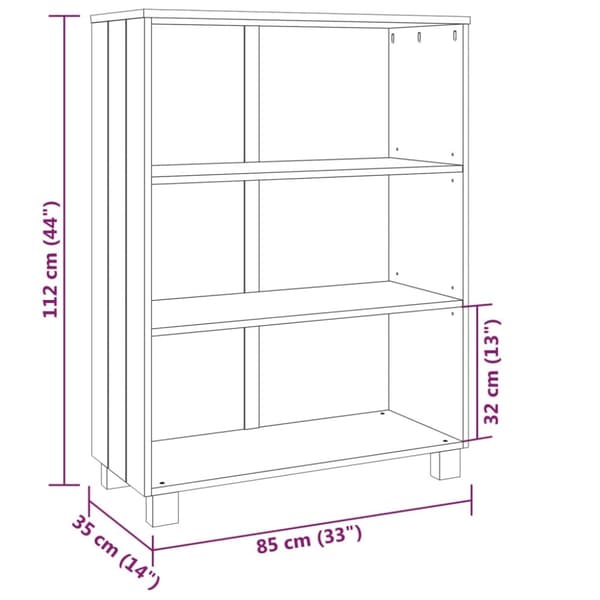 vidaXL Kirjahylly HAMAR tummanharmaa 85x35x112 cm täysi mänty -  Kirjahyllyt