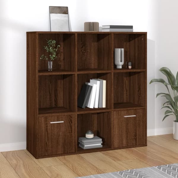 vidaXL bogreol 98x30x98 cm brun egetræsfarve -  Bogskabe & reoler