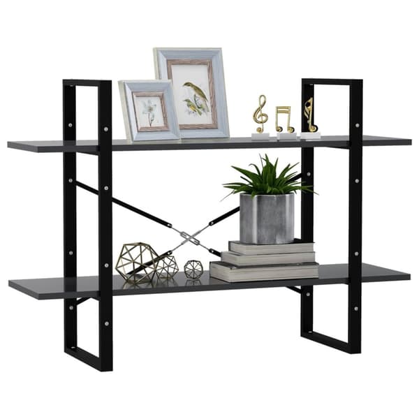 vidaXL bogreol med 2 hylder 100x30x70 cm konstrueret træ grå -  Bogskabe & reoler