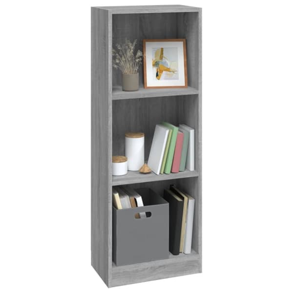 vidaXL 3-tasoinen Kirjahylly harmaa Sonoma 40x24x109 cm tekninen puu - Kirjahyllyt