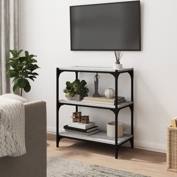 vidaXL bogreol 60x33x70,5 cm konstrueret træ og stål grå sonoma-eg -  Bogskabe & reoler