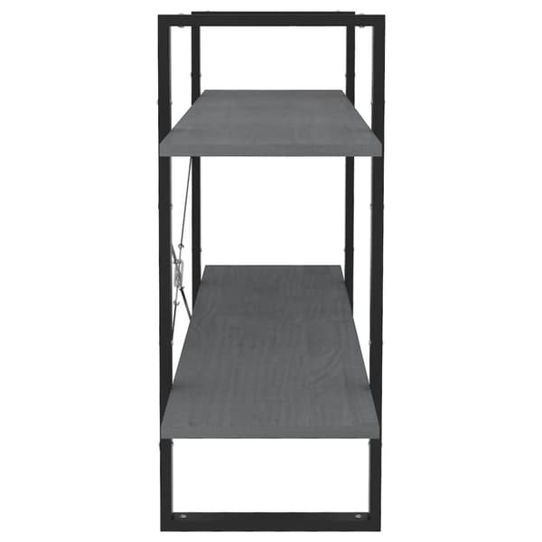 vidaXL bogreol med 2 hylder 100x30x70 cm massivt fyrretræ grå -  Bogskabe & reoler
