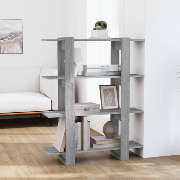 vidaXL bogreol/rumdeler 100x30x123,5 cm grå sonoma-eg -  Bogskabe & reoler