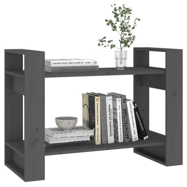 vidaXL bogreol/rumdeler 80x35x56,5 cm massivt fyrretræ grå -  Bogskabe & reoler