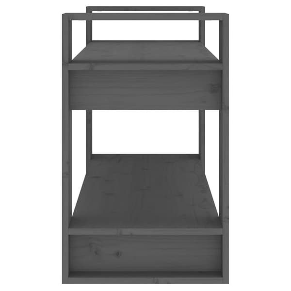 vidaXL bogreol/rumdeler 80x35x56,5 cm massivt fyrretræ grå -  Bogskabe & reoler