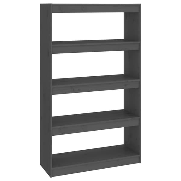 vidaXL bogreol/rumdeler 80x30x135,5 cm massivt fyrretræ grå - Bogskabe & reoler