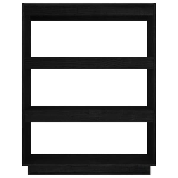 vidaXL bogreol/rumdeler 80x35x103 cm massivt fyrretræ sort -  Bogskabe & reoler