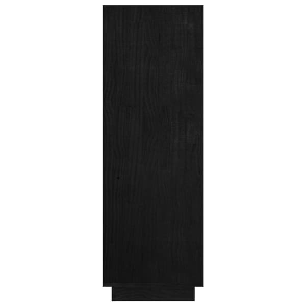 vidaXL bogreol/rumdeler 80x35x103 cm massivt fyrretræ sort -  Bogskabe & reoler