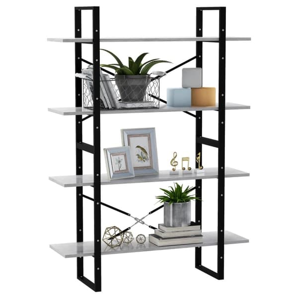vidaXL Bokhylla 4 hyllplan betonggrå 100x30x140 cm spånskiva -  Bokhyllor & fristående hyllor