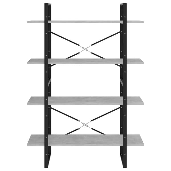 vidaXL Bokhylla 4 hyllplan betonggrå 100x30x140 cm spånskiva -  Bokhyllor & fristående hyllor