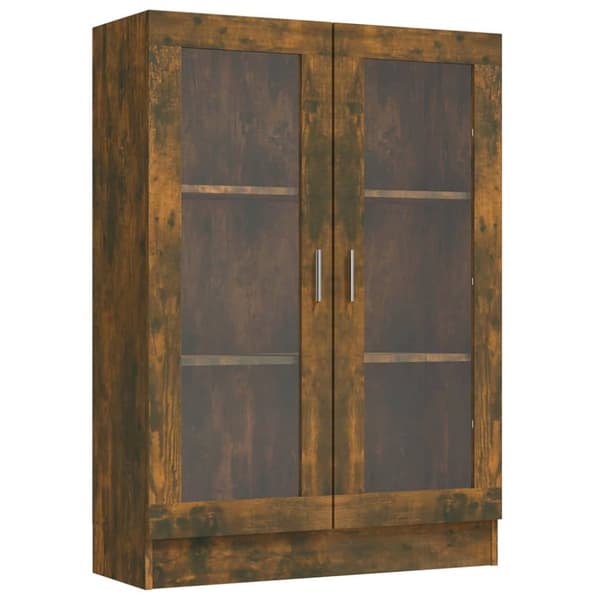 vidaXL vitrineskab 82,5x30,5x115 cm konstrueret træ røget egetræ -  Bogskabe & reoler