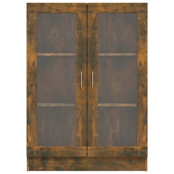 vidaXL vitrineskab 82,5x30,5x115 cm konstrueret træ røget egetræ -  Bogskabe & reoler