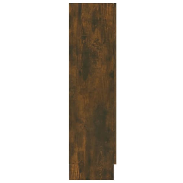 vidaXL vitrineskab 82,5x30,5x115 cm konstrueret træ røget egetræ -  Bogskabe & reoler