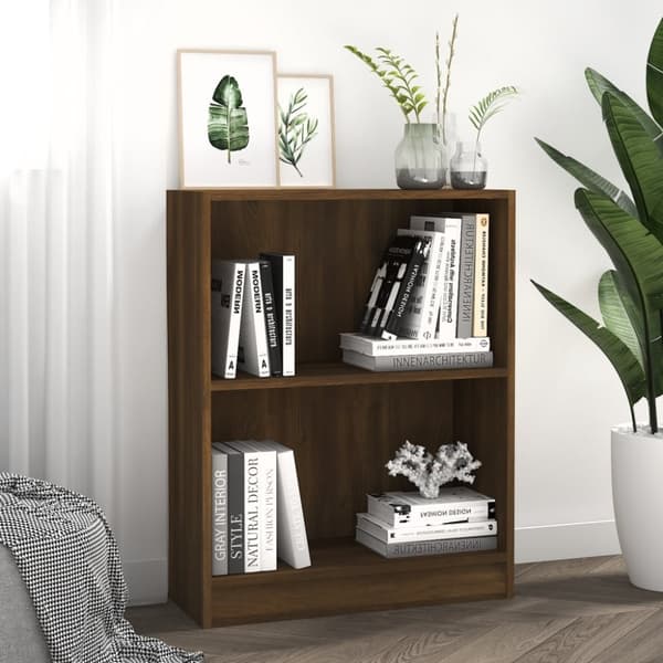 vidaXL bogreol 60x24x76 cm konstrueret træ brun egetræsfarve - Bogskabe & reoler