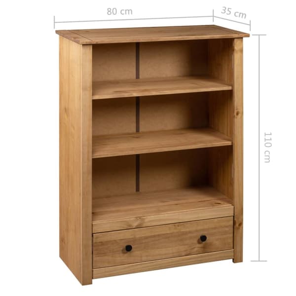 vidaXL bogreol 80 x 35 x 100 cm massivt fyrretræ Panama -  Bogskabe & reoler